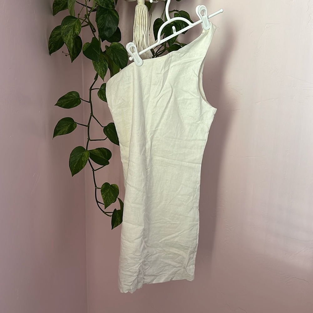 PACSUN - Asymmetrical strap mini linen dress